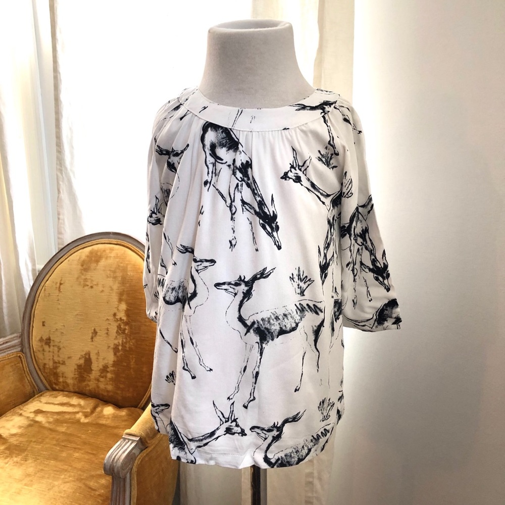 🦌 3/$20 Cotton Black and White Deer Print Dress